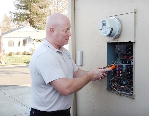 Julian Benton conducting a home inspection Sonoma County